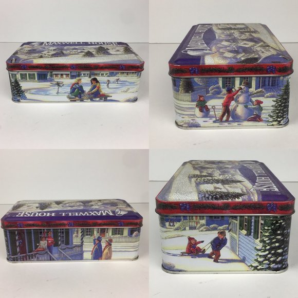 Vtg Maxwell House Coffee Holiday Xmas Winter Tin - Picture 3 of 7